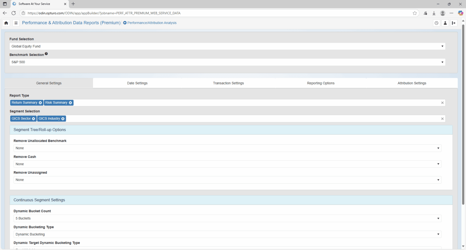 Performance / Attribution Analysis – Opturo Inc